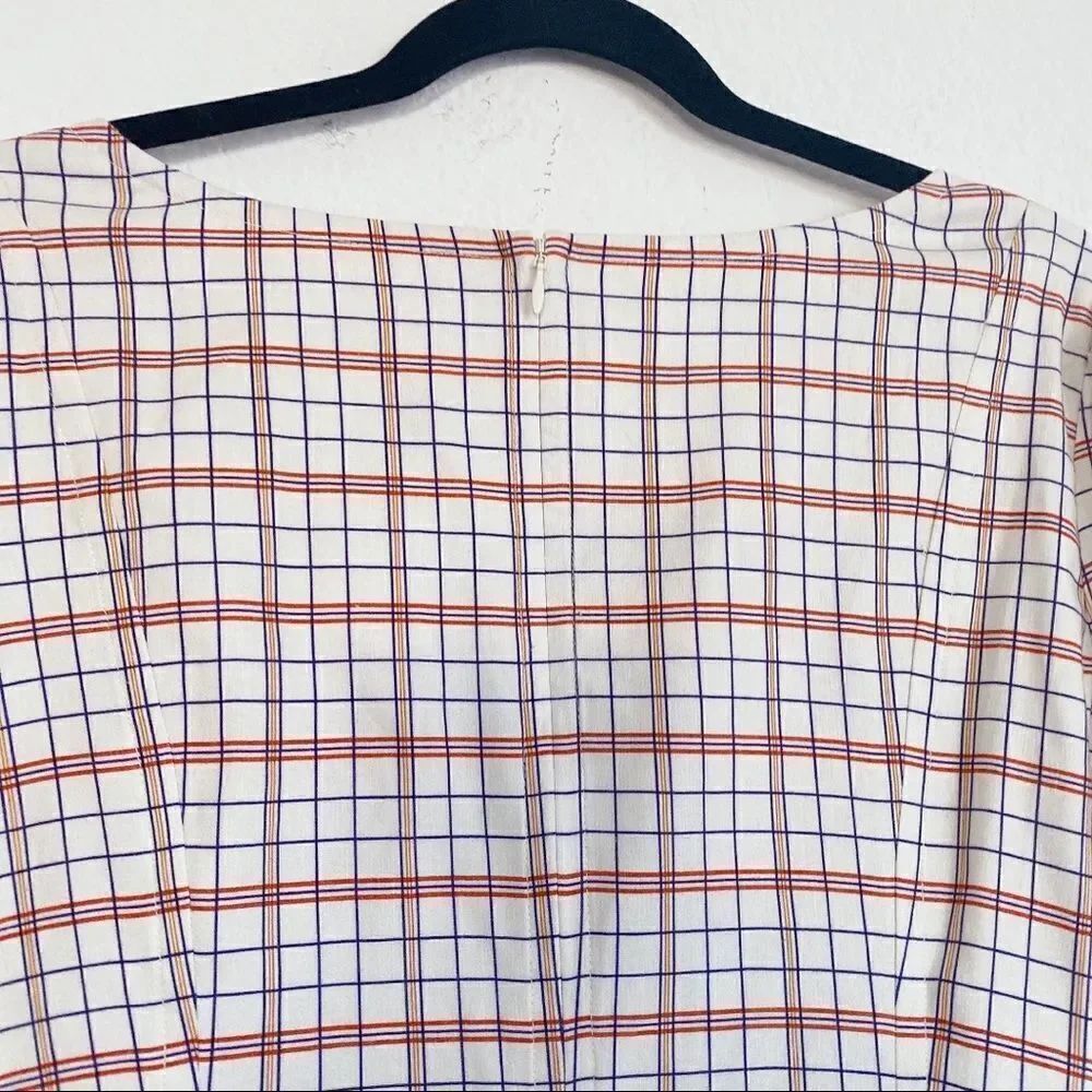 Nicholas Linen blend Button Front Check Mini Dress - Picture 10 of 12